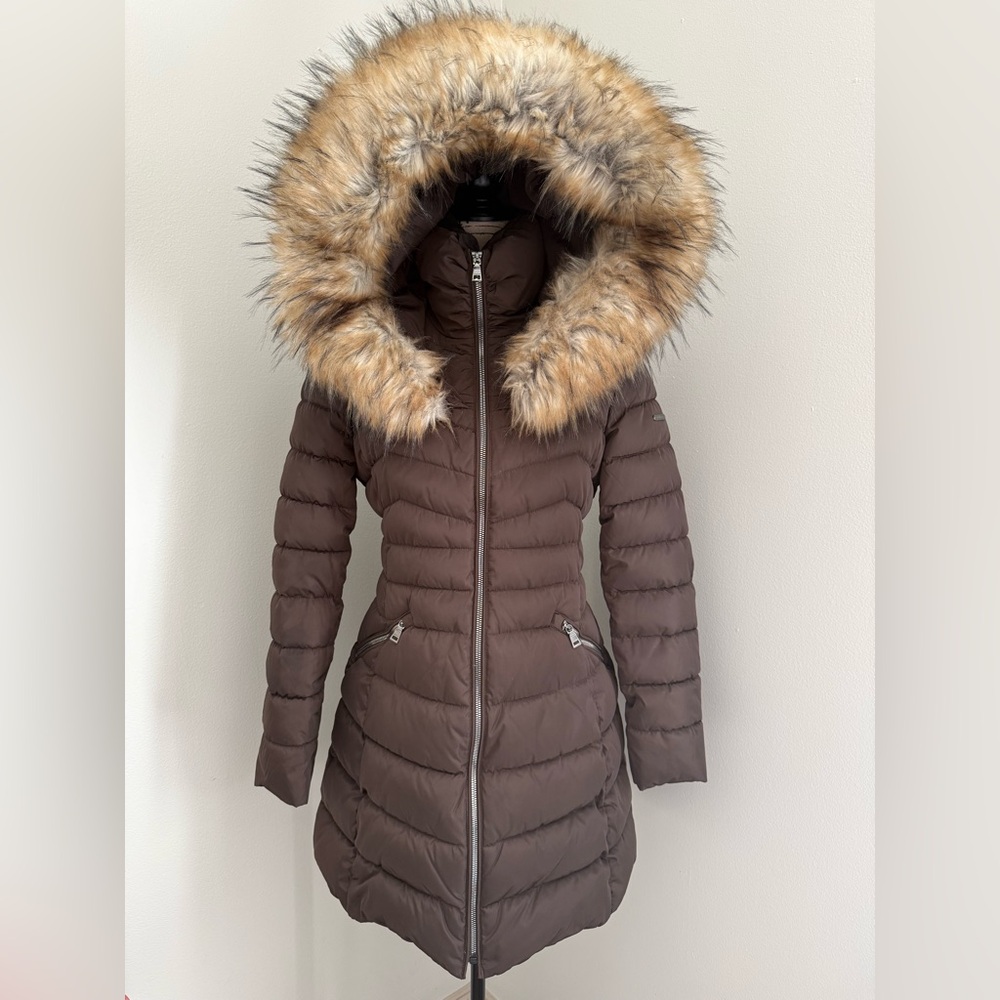 Laundry by Shelli Segal Faux Fur-Trim Puffer Coat